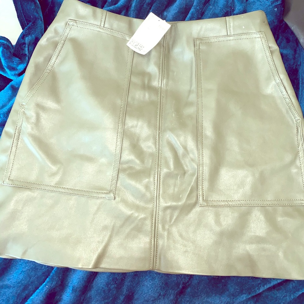 Leather material skirt !!!! Super cute